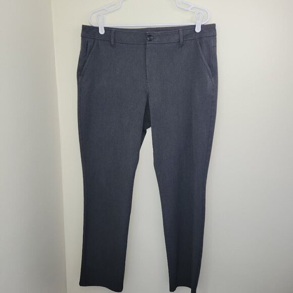 Eddie Bauer Travel Trousers Gray Four Pocket Mid Weight Straight Leg Pants SZ 14 - Picture 2 of 10